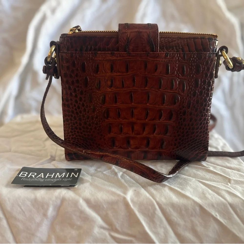 NEW! Brahmin Crossbody Bag in Mojito Pecan Melbourne - Picture 2 of 9